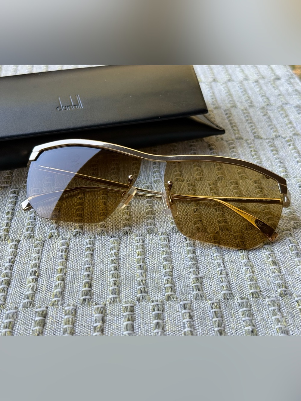 Dunhill Weller DU0026S 004 XL Gold Titanium Shield Sunglasses 62mm Japan